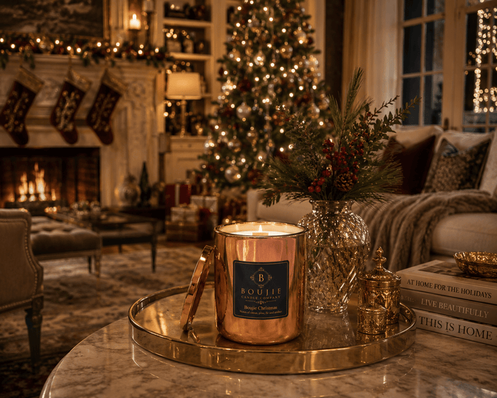 Boujie Christmas Soy Candle - pine, fir, citrus and amber