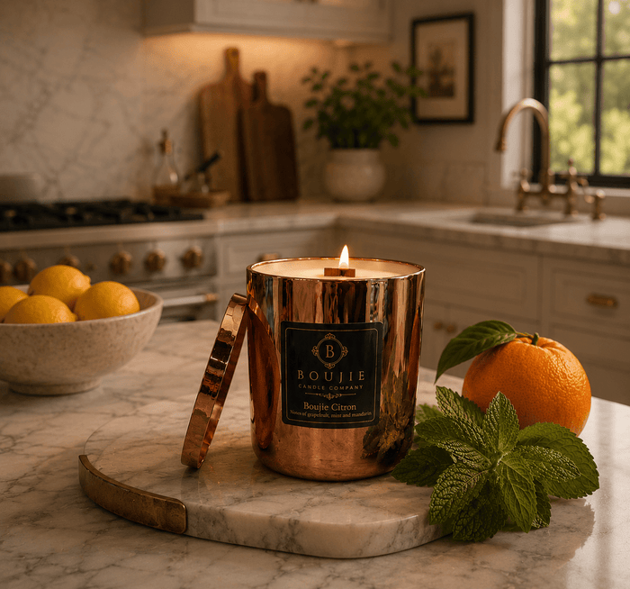 Boujie Citron Soy Candle - grapefruit, mint and mandarin